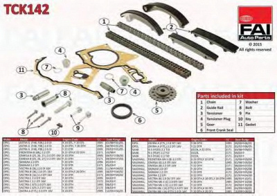 FAI AUTOPARTS tck142 -  Комплект цели привода распредвала